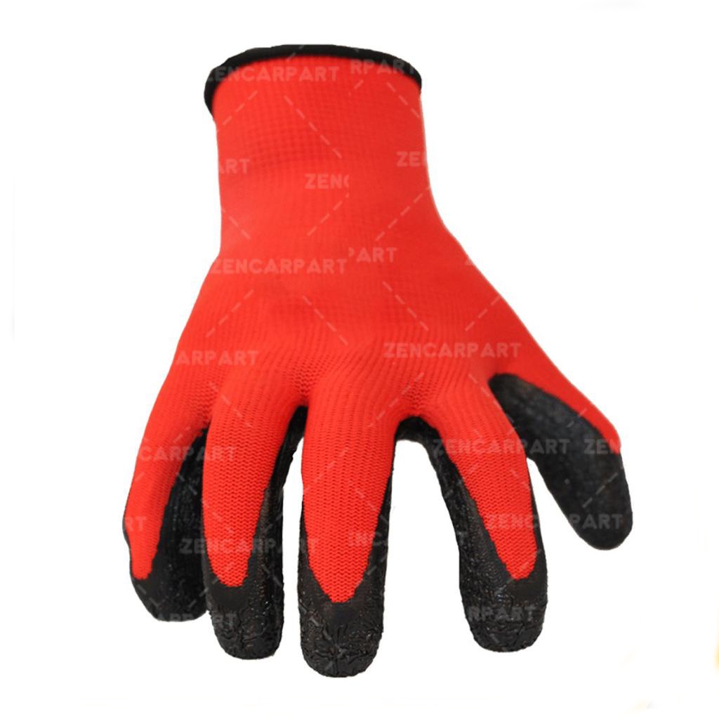 [BISA COD] Sarung Tangan Proyek Safety Latex Anti slip non Gloves Tukang Kaca Bangunan Kombonasi Katun Heavy Duty Kayu Bengkel PABRIK