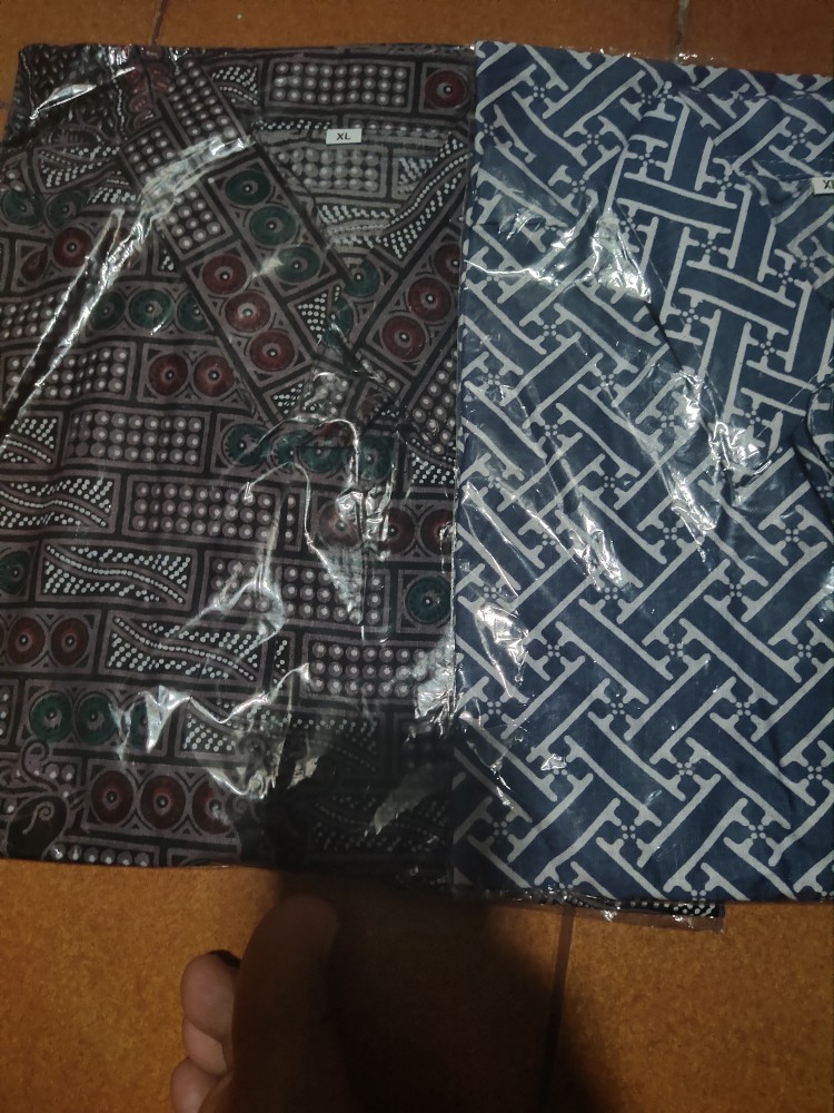 Bswart Batik Hrb026 Kenongo Hem Batik Abri Indigo Kemeja Batik Pria