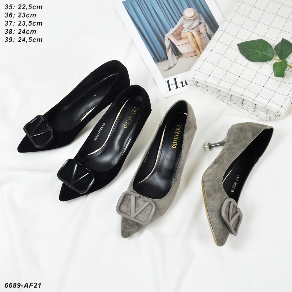 SEPATU WANITA HIGH HEELS 6689 SUEDE SEPATU UJUNG LANCIP COMFORTABLE SHOES WOMENS HIGH HEELS OFFICE S