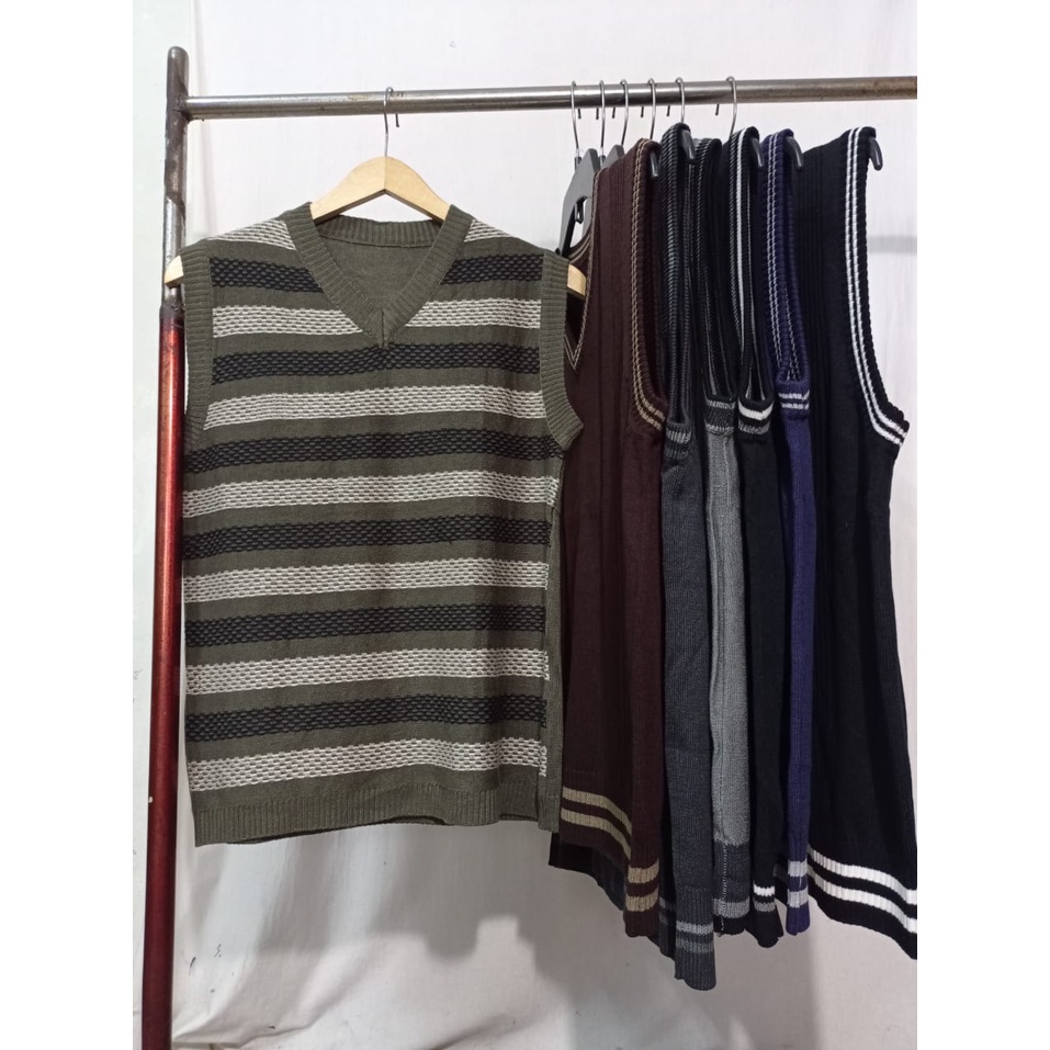 Rompi rajut pria // Motif garis