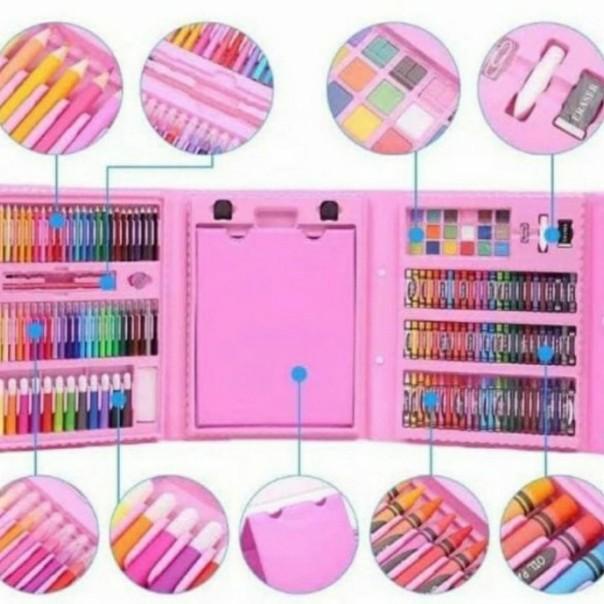 

New Super Mega Art set 208 pcs crayon/set drawing anak 208 pcs