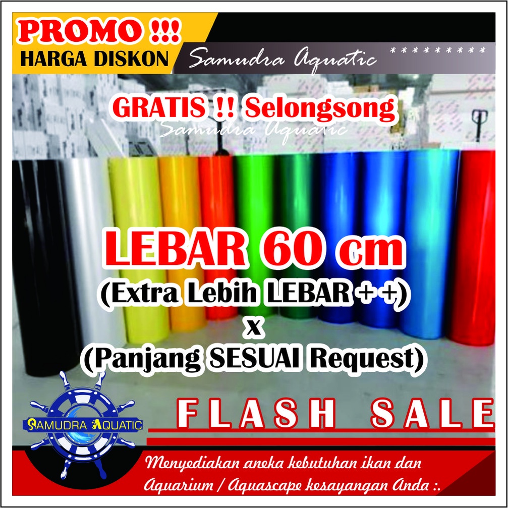 Background Aquarium (LEBAR 60CM), Background Aquascape PROMO! Stiker Skotlet 60cm, Stiker Aquarium 60 cm, GRATIS SELONGSONG