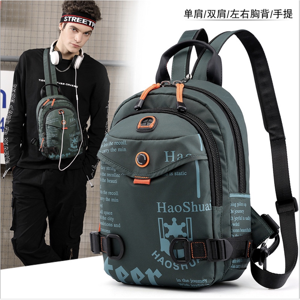 Tas Selempang Pria HAOSHUAI 5122 Anti air Bahan Dolby lotto Coated