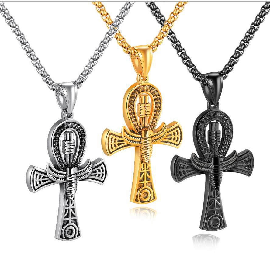 Exotic Egyptian Life Cross Pendant Eternal Life Symbol Stainless Steel Anka Egyptian Style