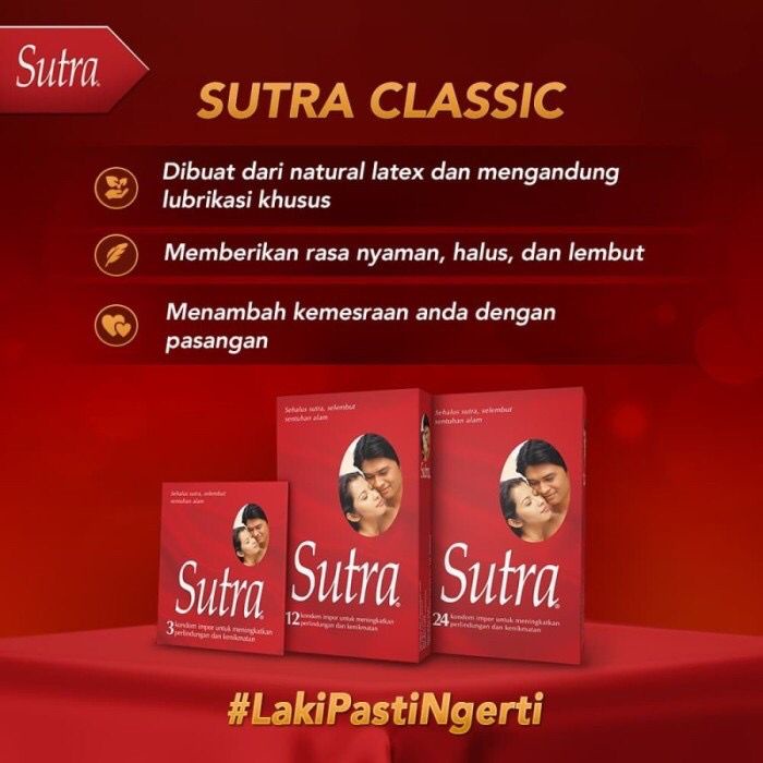 Kondom Sutra Classic Merah Isi 3 pcs