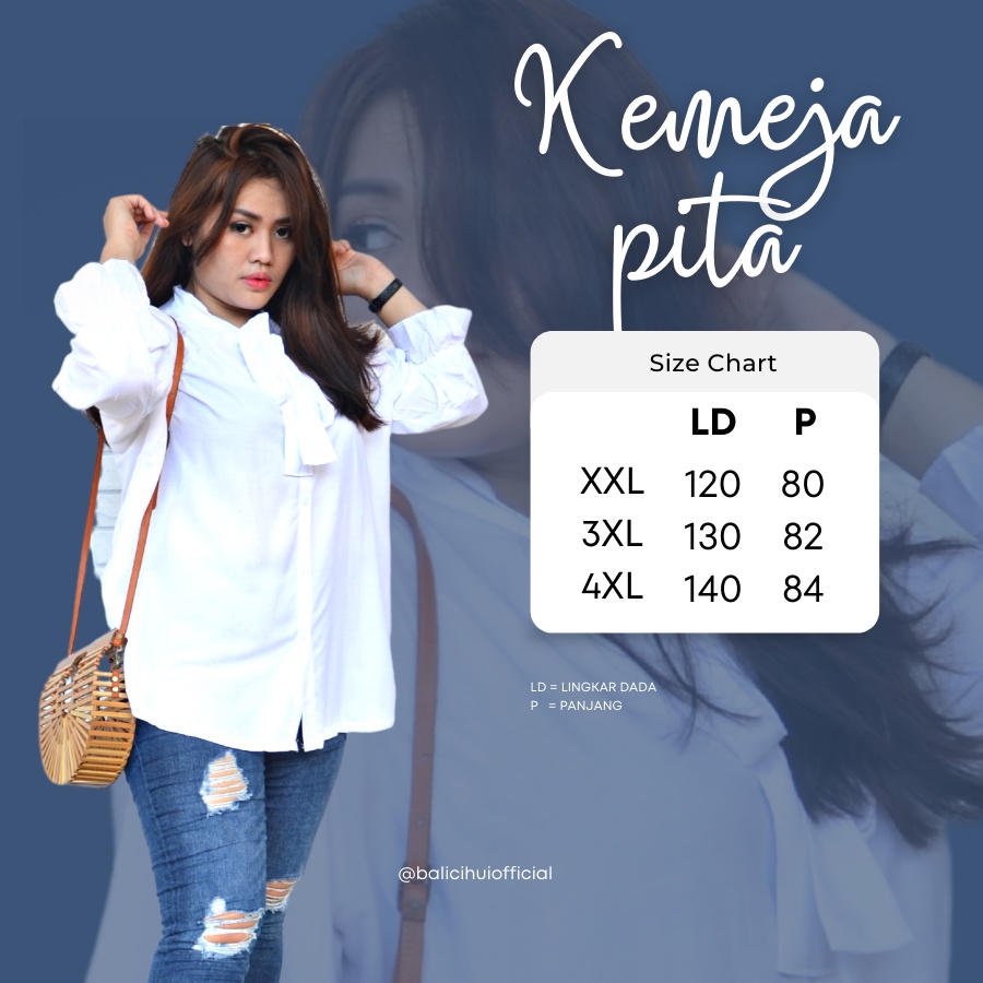 Balicihui Kemeja Jumbo Pita Kemeja Jumbo Wanita Kemeja Plus Size Kemeja Big Size Kemeja Kekinian