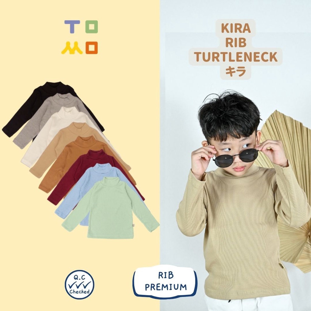 TOMO Turtle Neck Kira Rib anak kaos panjang 1-9 tahun
