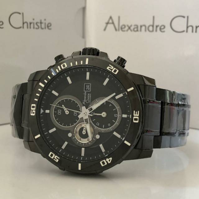 Alexandre Christie AC 6473 black jam tangan pria