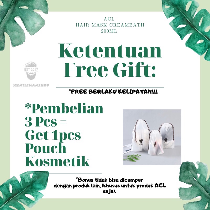 [PROMO - FREE GIFT] Hair Mask Creambath Masker Rambut ACL Murah ala Salon 200ml / Hair Mask BPOM