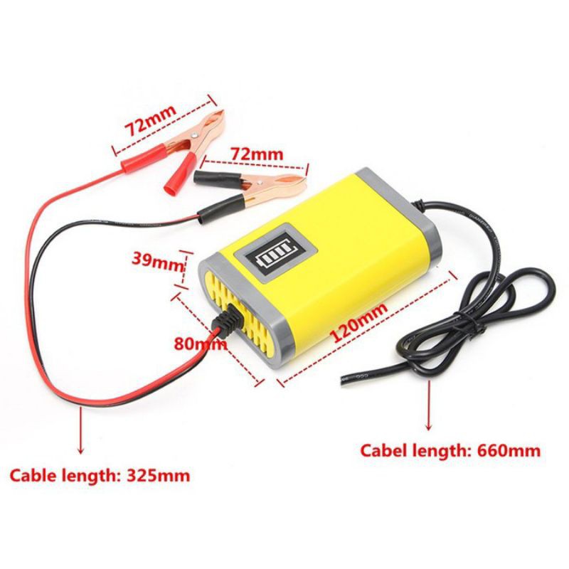 [BISA BAYAR DITEMPAT] Alat Cas Aki /Car Truck Motorcycle Battery Charger 12V 2A 2