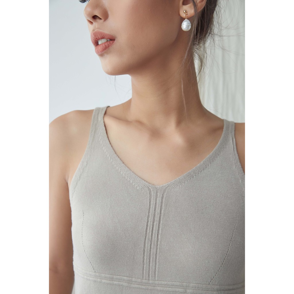 Peach Poppy April Tanktop - Atasan Tanktop Wanita Rajut Tanpa Lengan Premium Knit