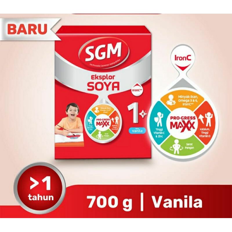 SUSU SGM SOYA 1-5 tahun MADU, VANILA 700gr