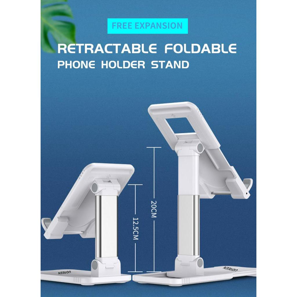 Ugreen Desktop Phone Stand Telescopic Foldable Tablet Adjustable Stand Dudukan Ponsel Paduan Aluminium