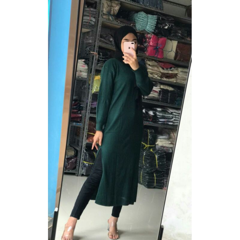 Azkiya Tunik Rajut Baju Tunik Rajut Panjang