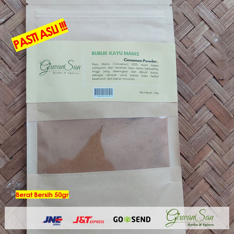 

Kayu Manis Bubuk Cinnamon Powder Murni Packing Ziplock Praktis Higienis untuk rempah bumbu herbal