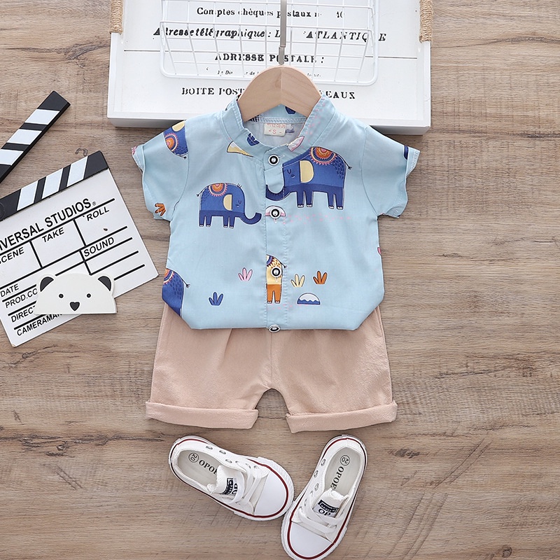 BAJU SET ANAK COWOK MOTIF GAJAH SET GAJAH