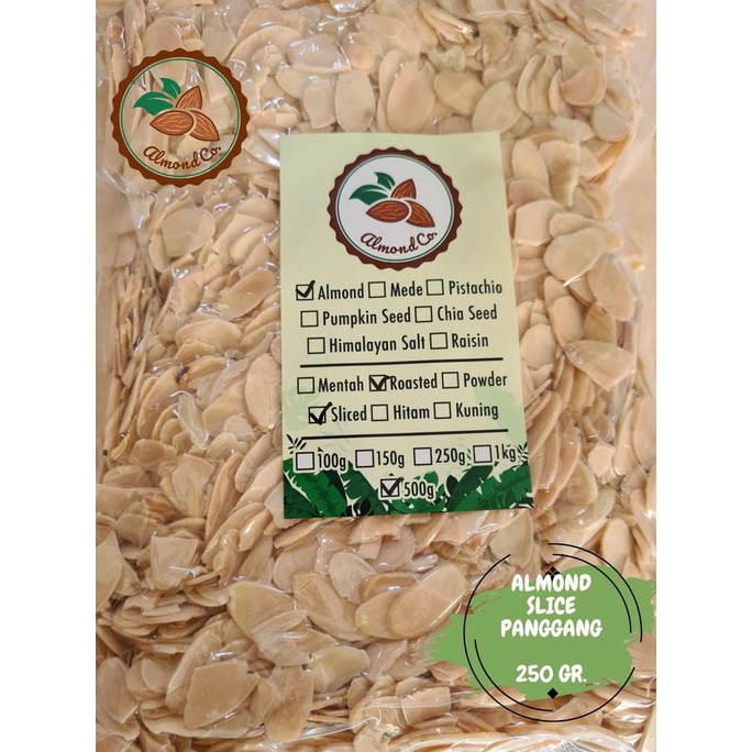 

MAKANAN RINGAN KACANG ALMOND SLICE PANGGANG (ROASTED / OVEN) 250 GR MAKANAN RINGAN