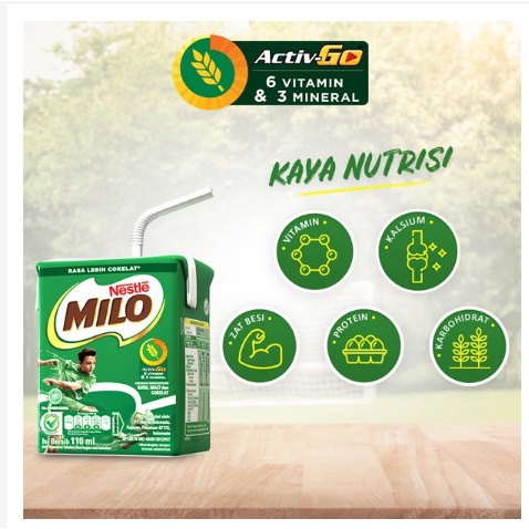 MILO ACTIV GO / MINUMAN SUSU RASA COKELAT 110ML