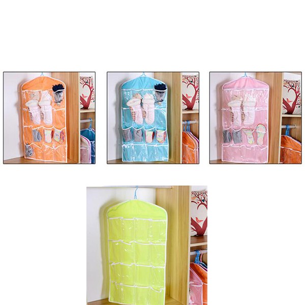 Adda Home - Hanger Organizer Tempat Gantung CD Pakaian Kaos Kaki Serbaguna 16 Sekat