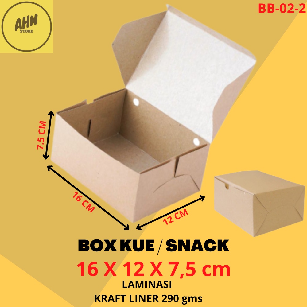 

KARDUS BOX SNACK KUE NASI / DUS BOX KOTAK MAKANAN KUE KADO UKURAN 16x12x7,5 CM LAMINASI