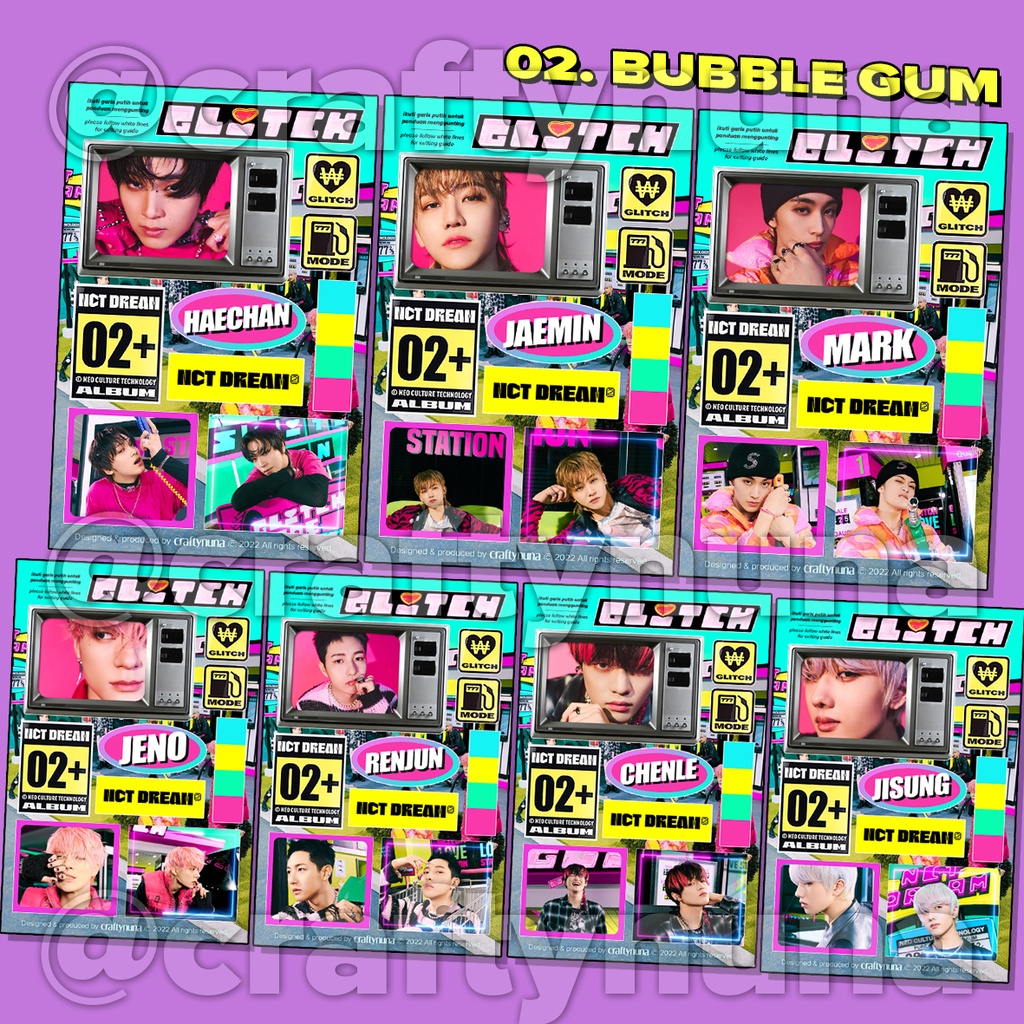 (NC-029) ALL VER! NCT DREAM GLITCH MODE DIY AESTHETIC STICKER SET deco stiker case hp kpop estetik album