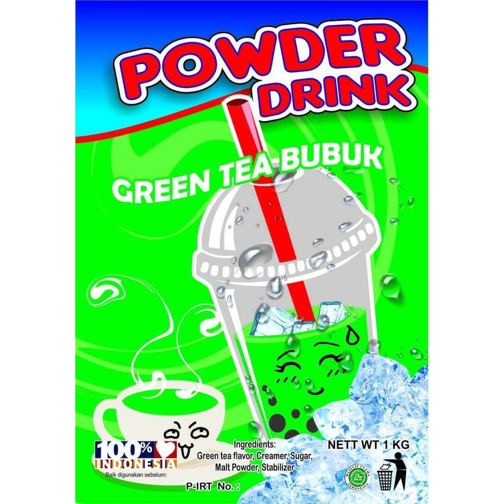 

Paket bubuk minuman green tea / green tea latte & thai tea (@ 1kg)