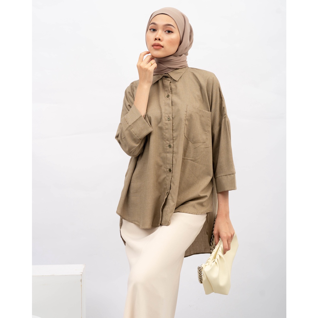 KEMEJA POLOS RAISA EMBOSSED EDITION KATUN PREMIUM SHIRT BTS B540 CO