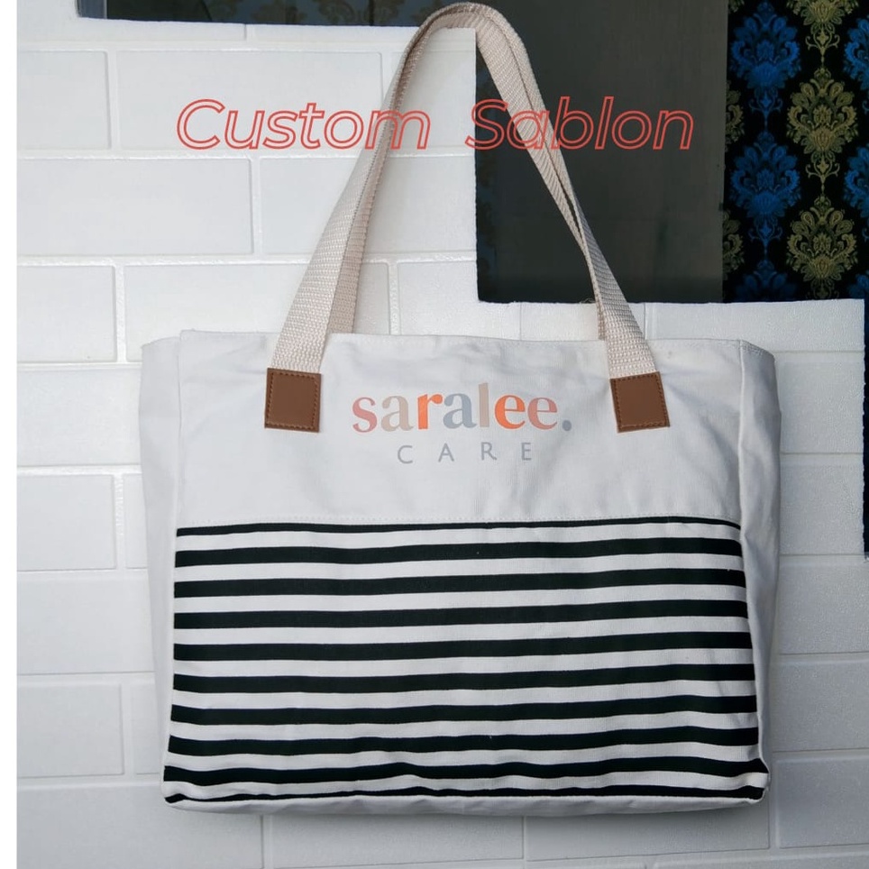 TOTEBAG WANITA RESLETING KANVAS / TAS TOTE BAG WANITA CANVAS UTK SHOPPING/KULIAH BISA POLOS &amp; CUSTOM