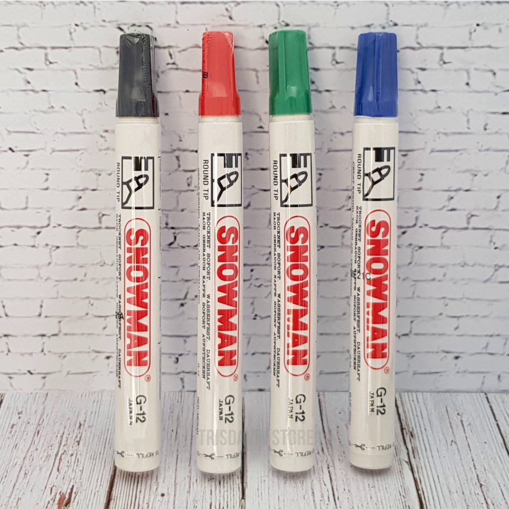 

Snowman spidol permanen G12 4 warna [ECERAN]