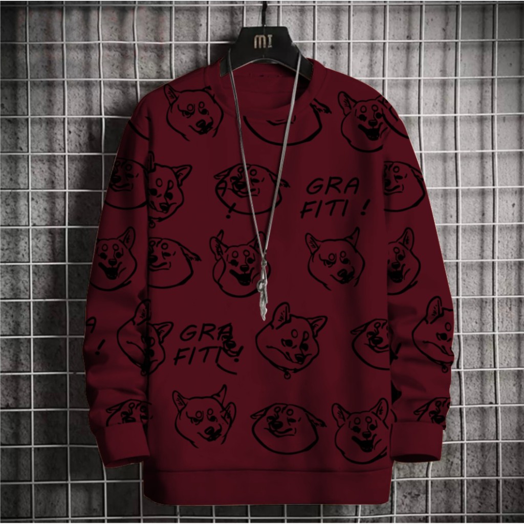 Sweater Grafiti Doge Babyterry UK M L - Yu Taka