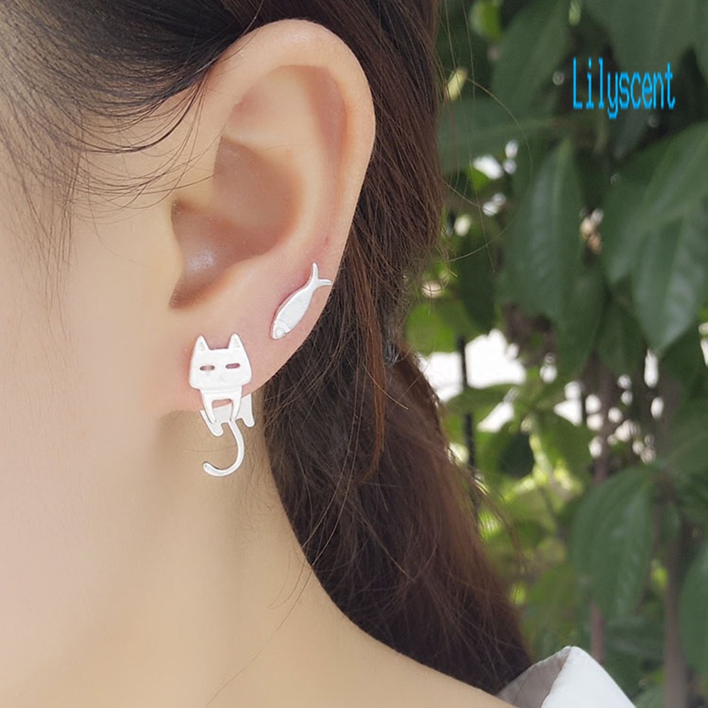 Ls 1 Set Anting Tusuk Asimetris Model Ikan Lucu Ala Korea Untuk Wanita / Hadiah Ulang Tahun