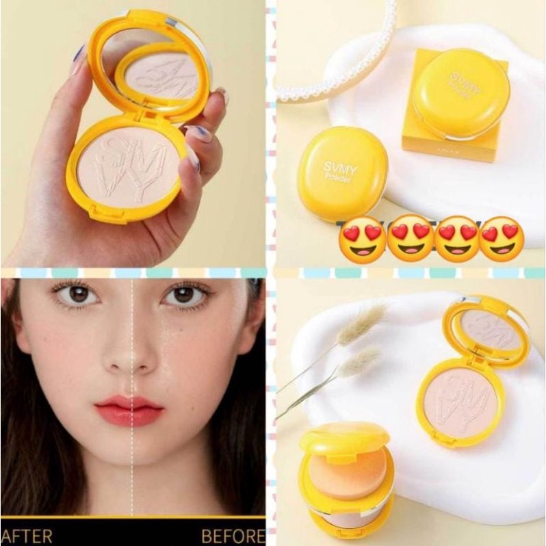 Medan Termurah Bedak Padat Wajah Waterproof SVMY Make Up Compact Powder Lightening