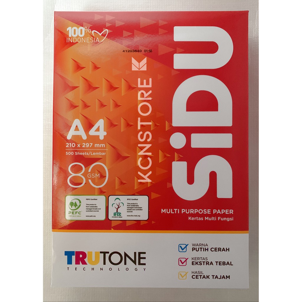 

Kertas Sinar Dunia SiDu A4 80 GSM 210 x 297 mm