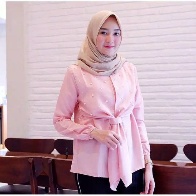 Baju atasan blouse mutiara premium