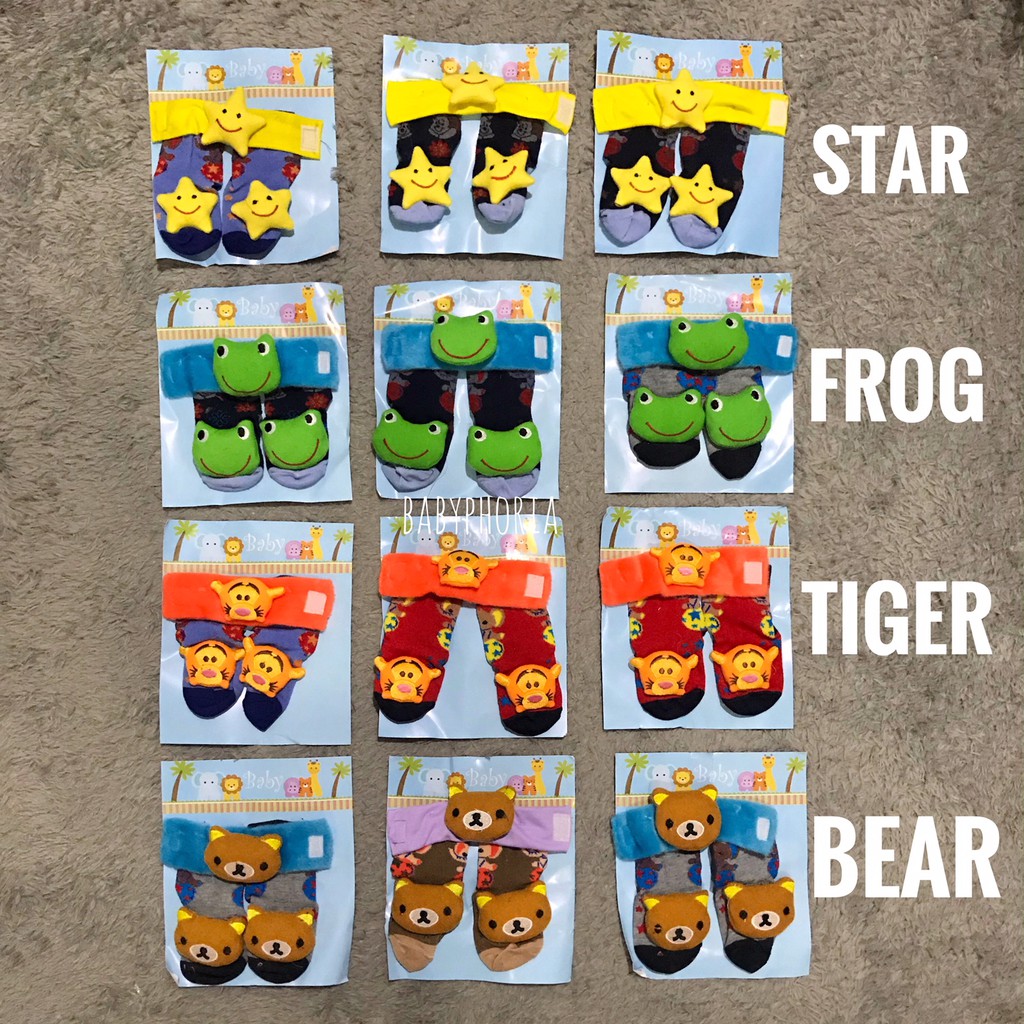 Set Kaos Kaki dan Gelang Kain Bayi BABYPHORIA