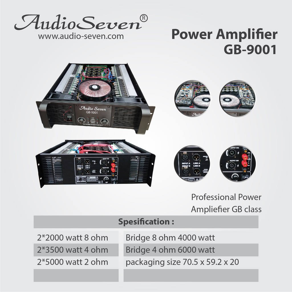 CahayaMusik Power Ampliefier Audio Seven Original GB-9001 ( bukan Peavy ) High Quality