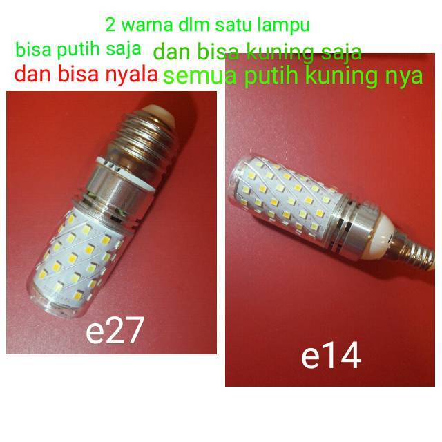  Lampu  Led 3 Warna Cahaya Putih  Kuning  Putih  Dan 