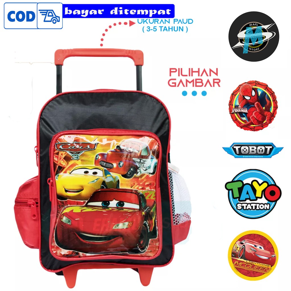 Tas Troli Anak Cowok TK-SD Tas Roda Anak Tas Unik Roda Laki-laki 14 inch