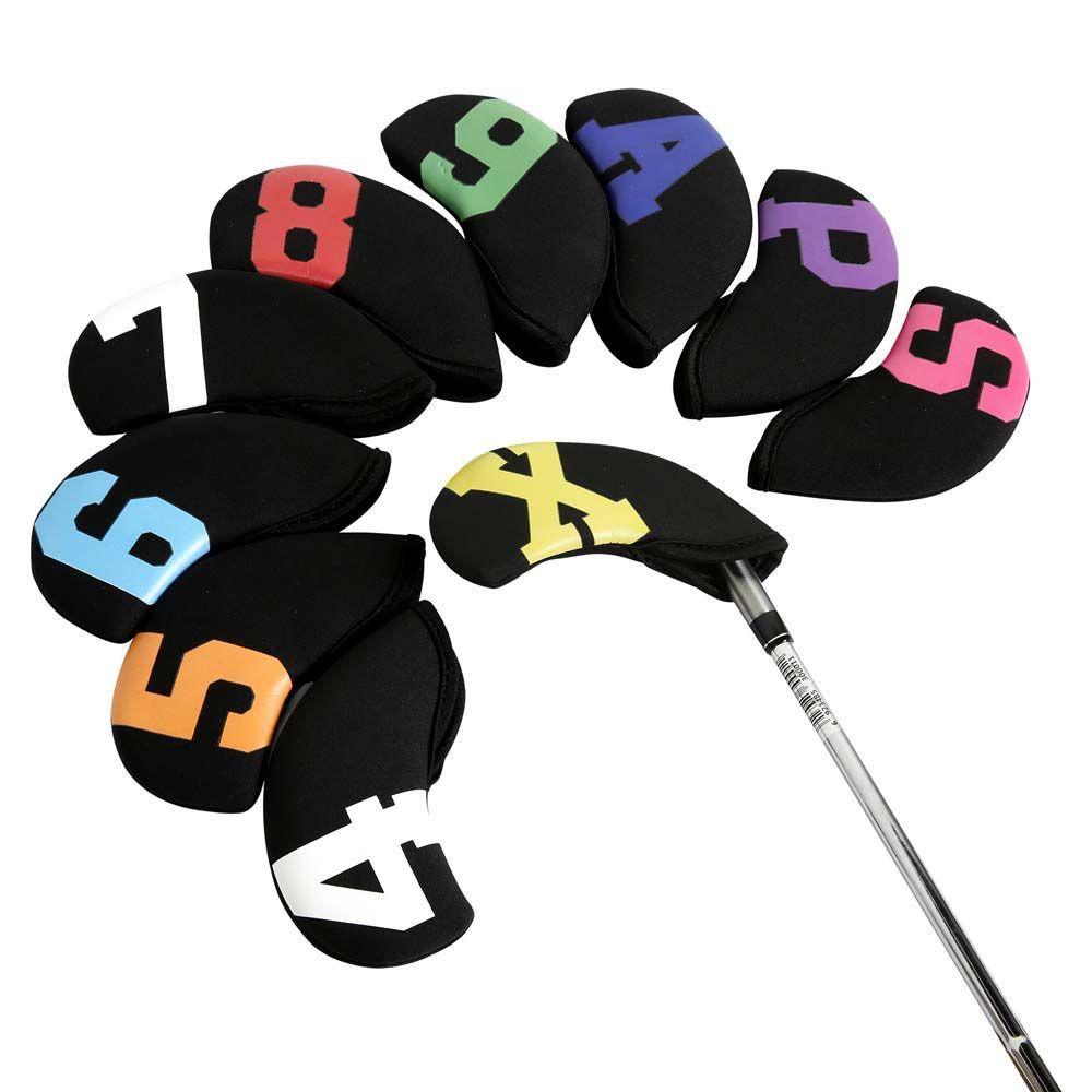 Penutup Kepala Besi Golf Agustina 4-9, P, S, A, X Pelindung Wedge Besi Olahraga Dengan Desain Nomor Penutup Pelindung Aksesoris Golf Putter Protector Case