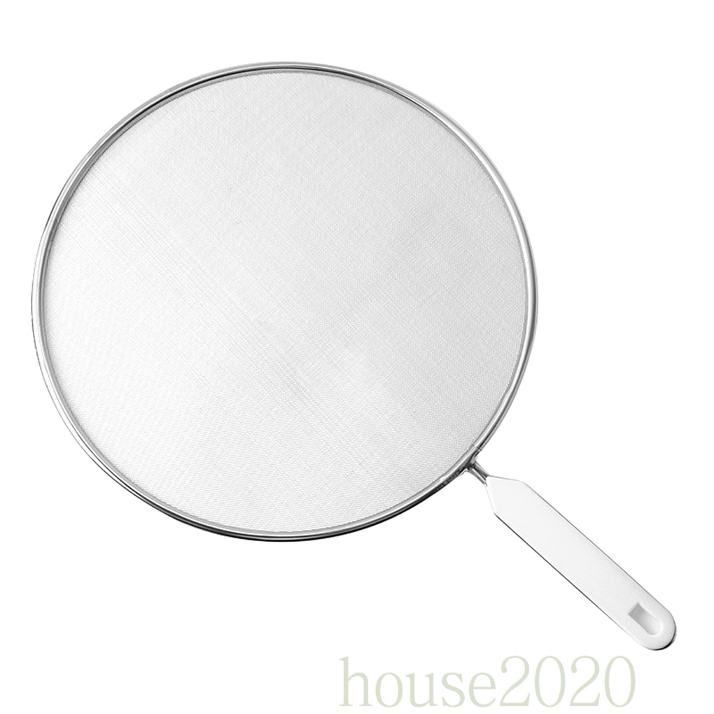 [house2020]Splatter Screen Frying Pan Cover Hot Oil Grease Splash Guard Stainless Steel Protector Home Kitchen Accessory