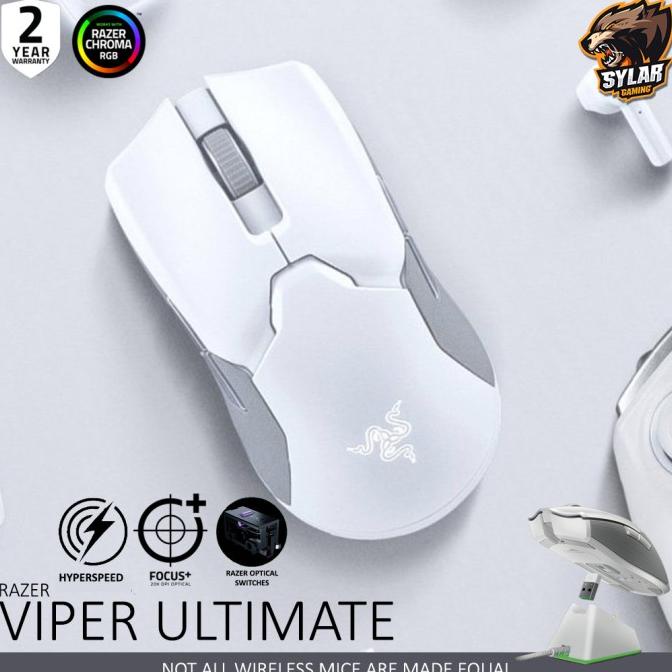 Razer Viper Ultimate Mercury White Hyperspeed Wireless Gaming Mouse