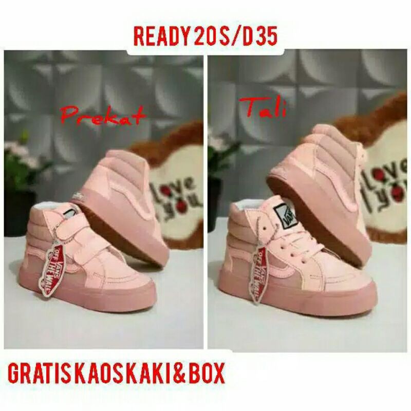 SEPATU VANS ANAK BOOT FULL PING PEACH PEREMPUAN bisa cod