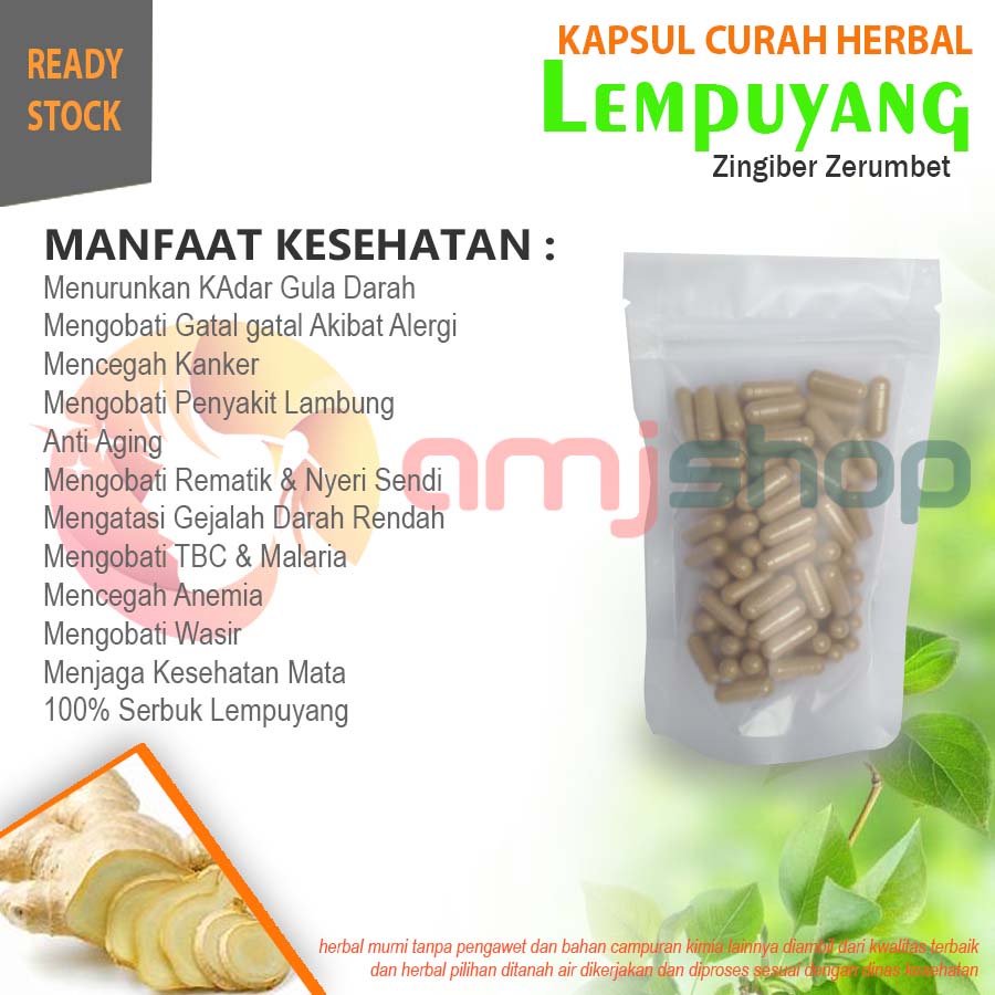 

Lempuyang Kapsul Herbal TBC Gatal Alergi Cacingan Batuk Rejan Mata