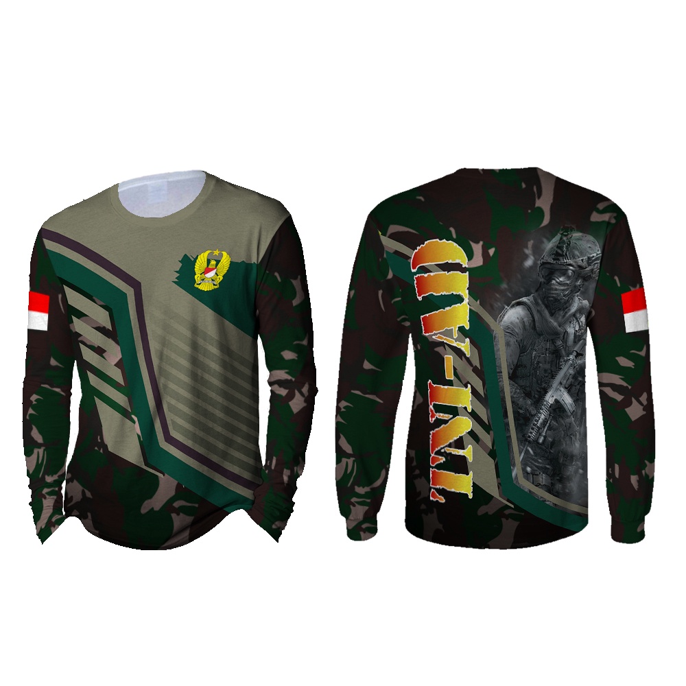 KaosArmy - Kaos TNI-AD Lengan Panjang Pria | Kaos TNI-AD Terbaru | Kaos TNI-AD Full Print