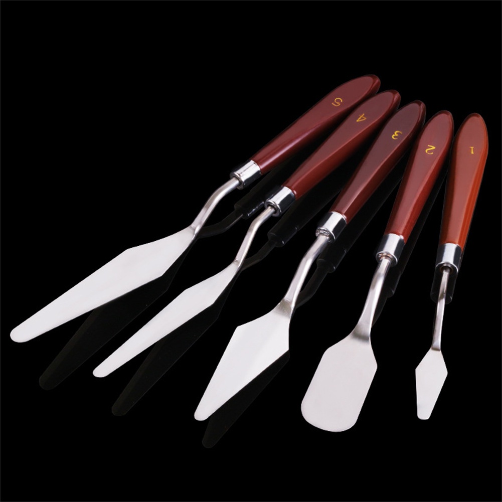 5pcs / Set Spatula Multifungsi Bahan Stainless Steel Untuk Membuat Kue