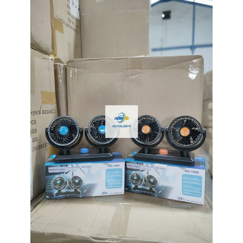 Kipas Angin Mobil 12V &amp; 24V Doublle Headed Fan Aksesoris Mobil Interior