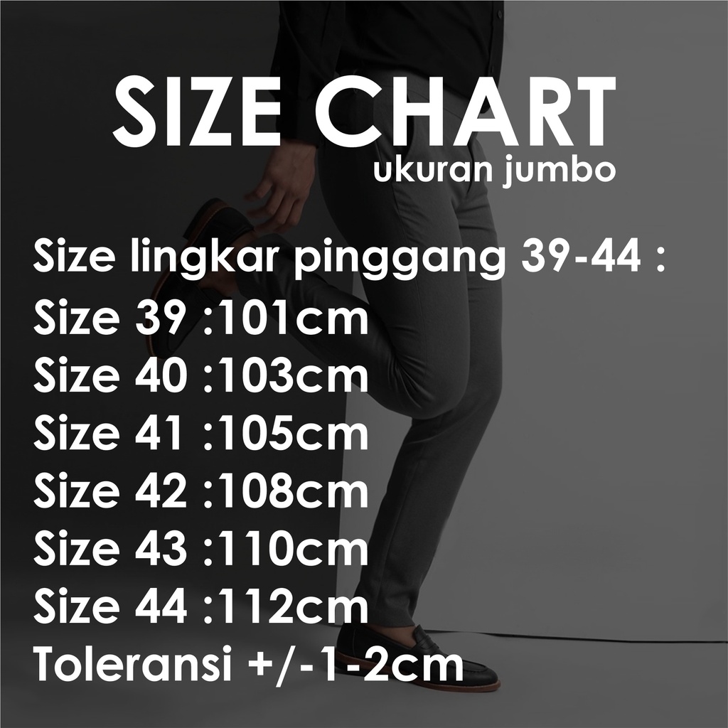 CELANA KANTOR FORMAL UKURAN JUMBO PRIA SLIMFIT BAHAN KATUN WOOL