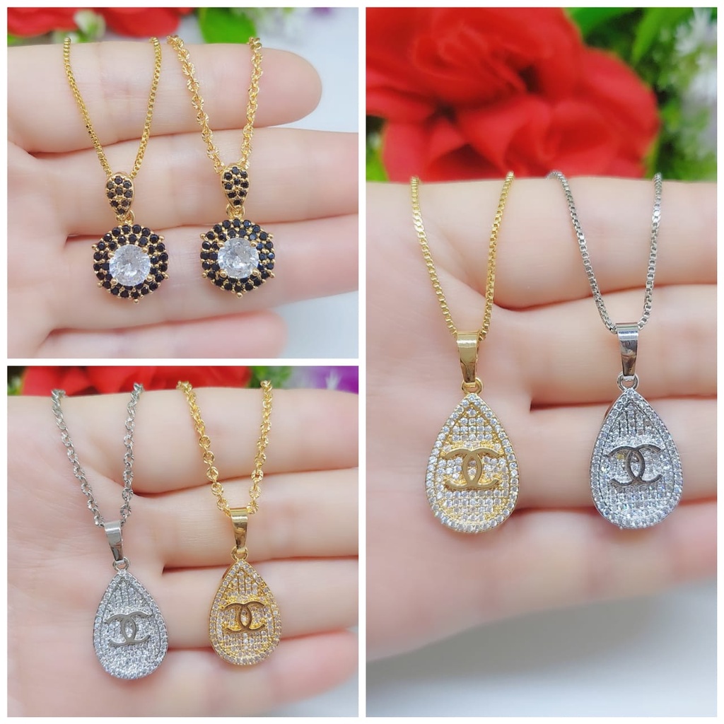 Kalung+liontin xuping wanita lapis emas Perhiasan Jewelry A050-053