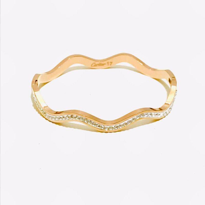 GG Gelang Bangle Diamond Gelombang Titanium