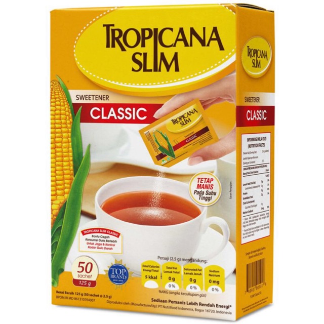 

tropicana slim sweetener 50x2,5 gram